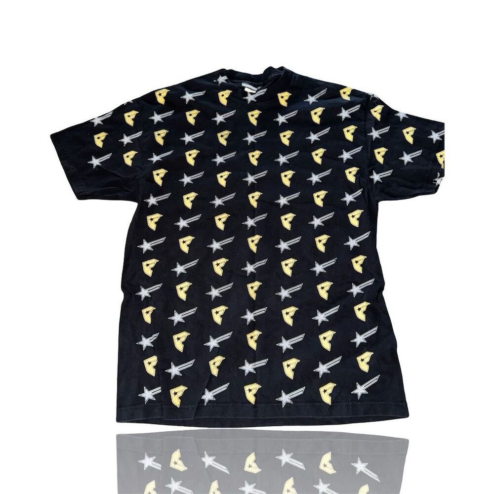 Famous Stars & Straps all over Graphic Print T-Shirt Multicolor Size L: Rare Y2K